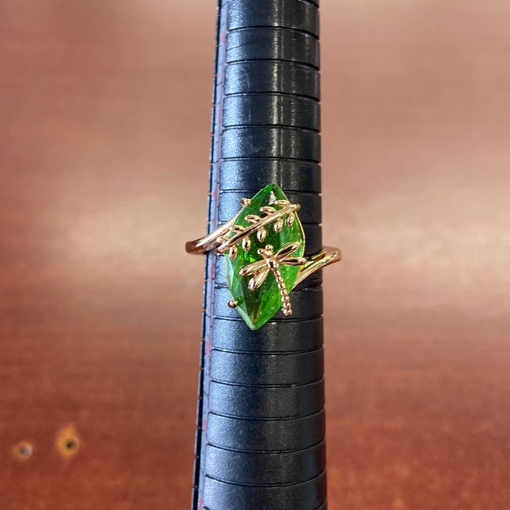 Emerald Green 925 Dragonfly Ring